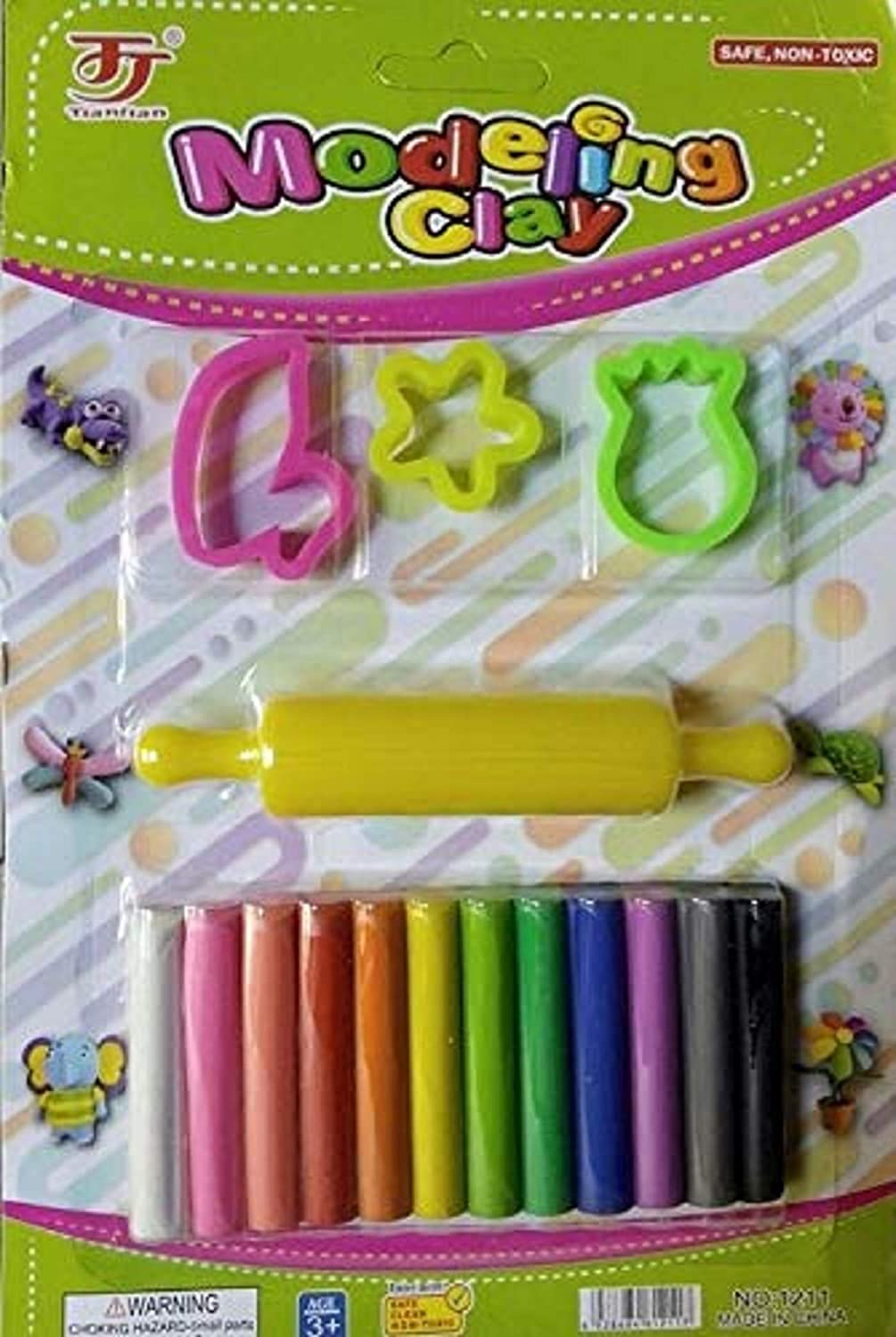 Trade Globe NonToxic Diy Plasticine Dough, Sculpture Tool Set Moulding, Educational Creative Craft Kit Best For Kids 12 Colors 