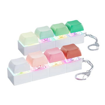 mintcaps Keyboard Fidget Toy - 2PCS Keyboard Clicker with LED Light Fidget Keyboard Keychain Fidget Toy Stress Relief Keyboard Fidget Clicker