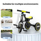 Slidbeat Kids Tricycle 3 In 1 For 2 To 4 Years Old, Toddler Bike With Removable Pedal And Adjustable Seat, Balance Trikes For Bo