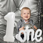 Toniful 40 Inch Giant White Number 1 Balloon,Mylar Foil Script Cursive Letter 1 Balloon Banner For Boys Girls Kids First Birthda