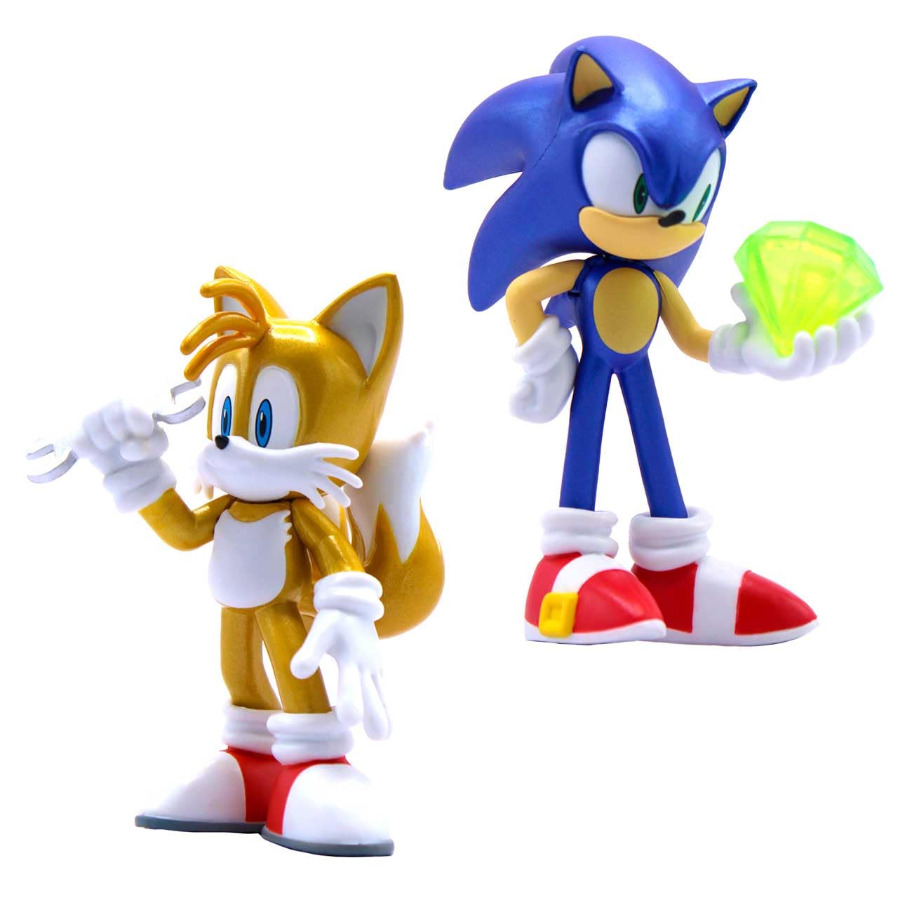 Just Toys Llc Sonic The Hedgehog Action Figures (Metallic 2 Pack - Sonic & Tails)
