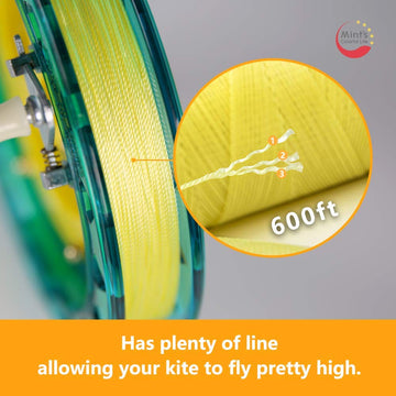 Mint'S Colorful Life Kite String Reel Winder 7Inches Dia With 600 Feet Line (60 Lbs) For Kids/Teens, Blue