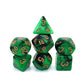 Creebuy Green Mix Black Dice Set Dnd Polyhedral Dice For Dungeon And Dragons D&D Rpg Role Playing Games 7-Die Set