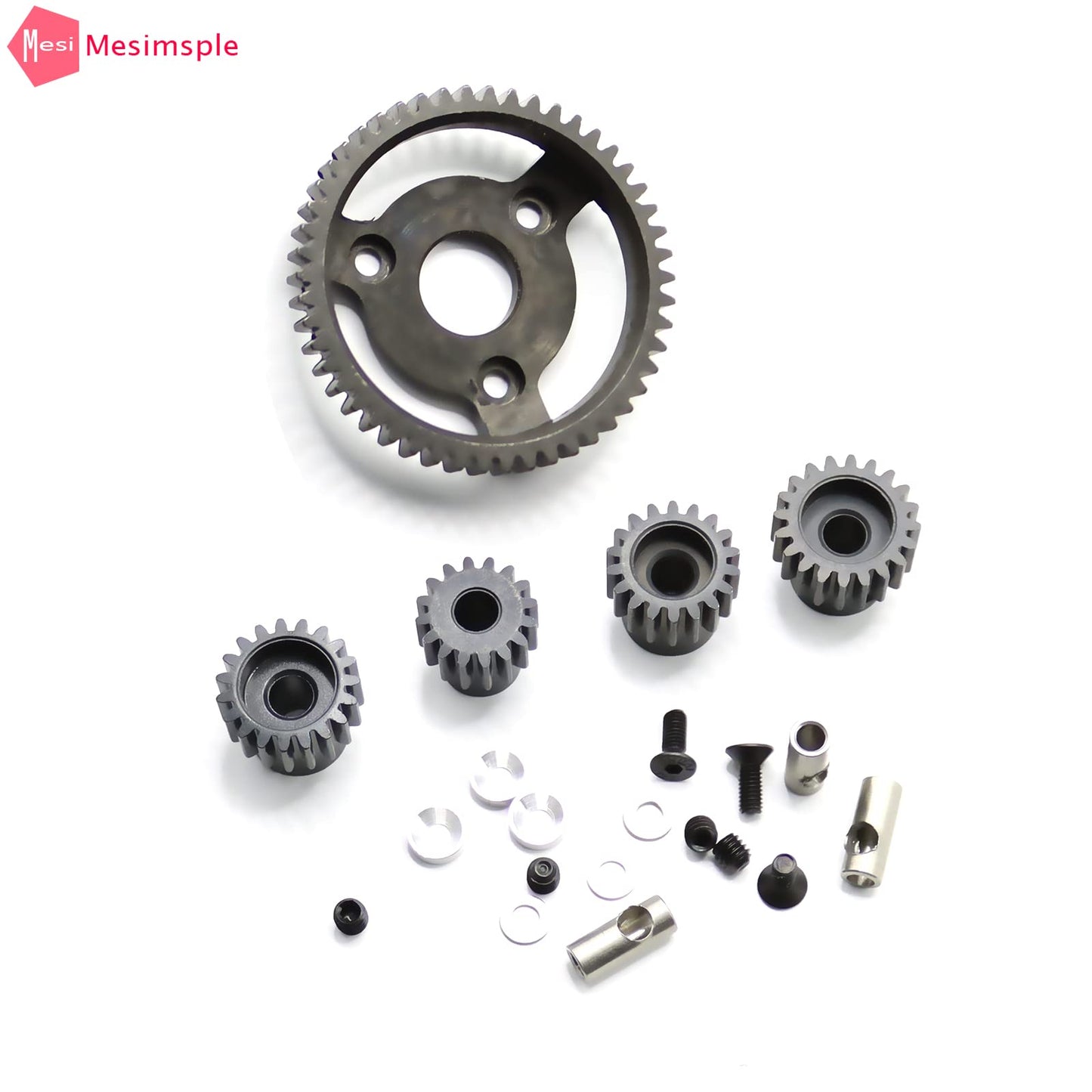 Mesimsple Steel Slash 2WD Spur Gear 50T 32P & Pinion Gear 16T 18T 19T 20T for 1/10 2wd Rustler Stampede Transmission Gears Upgra