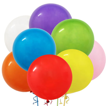 36 Inch Large Balloon, Assorted Colors Big Balloons 8 Pcs Helium Giant Latex Balloons For Birthday Wedding Party Baby Shower Carnival Mother'S Day Decorations