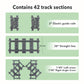 Etarnfly 42Pcs City Train Tracks, Classic Accessories, Railroad Building Toy Compatible With All Major Brand - 38 Straights, 2 L