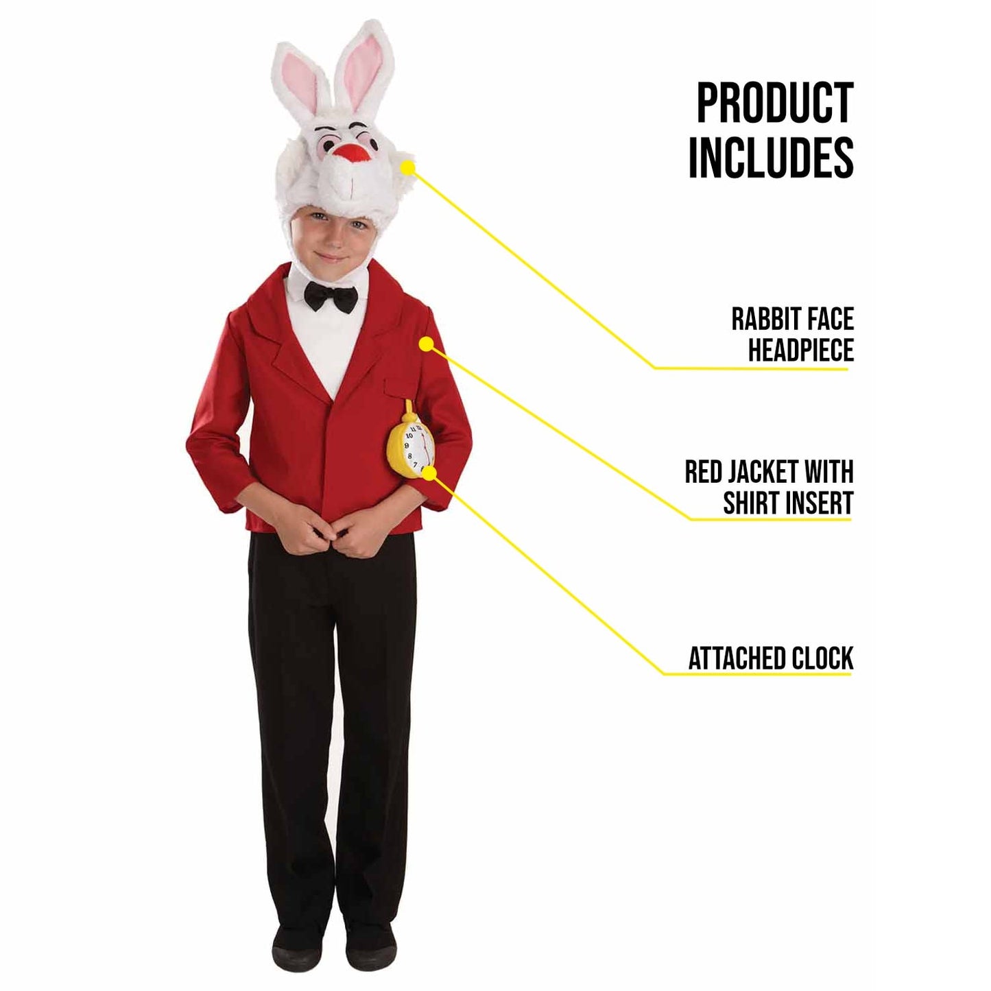 Fun Shack White Rabbit Kids Costume, Kids White Rabbit Costume Boys, White Rabbit Costume For Girls, Kids Rabbit Costume Kids, Large
