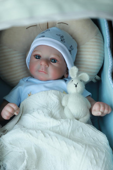 Scom Lifelike Reborn Baby Dolls-17 Inch Felicia Real Life Baby Dolls With Soft Cloth Body, Newborn Baby Dolls With Gift Box For