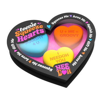 Schylling NeeDoh Teenie Squeeze Hearts - Valentines Fidget Toy - 3 Mini Groovy Globs in Assorted Colors - Ages 3 to mature-themed