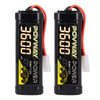 POVWAY 7.2V 3600mAh NiMH RC Battery Packs with Tmiya Connector for RC Car RC Vehicles Traxxas LOSI Associated HPI Kyosho Tamiya 