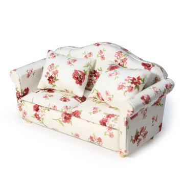 Dollhouse Couch Miniature Sofa With Pillows Dollhouse Living Room Funiture 1:12 Model 3 Pcs High Simulation Upholstered Armchair