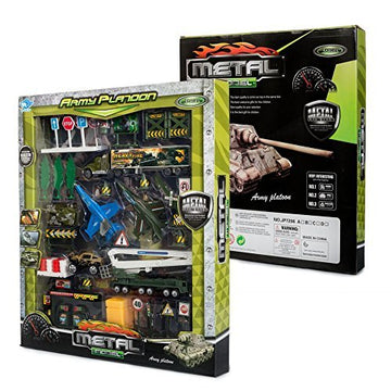 Big Daddy Die-Cast Metal Army Platoon Toy Truck Set Imaginary War Scene Set Up In Minutes With Over 43 Pieces Of Cool And Fun Accessories To Conquer Your Imagination