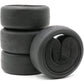 hobbysoul 4pcs RC 1/10 On Road Slick Tire Rubber Tyre Fit for 1:10 Touring Drift Car Wheel Rim 