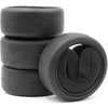 hobbysoul 4pcs RC 1/10 On Road Slick Tire Rubber Tyre Fit for 1:10 Touring Drift Car Wheel Rim