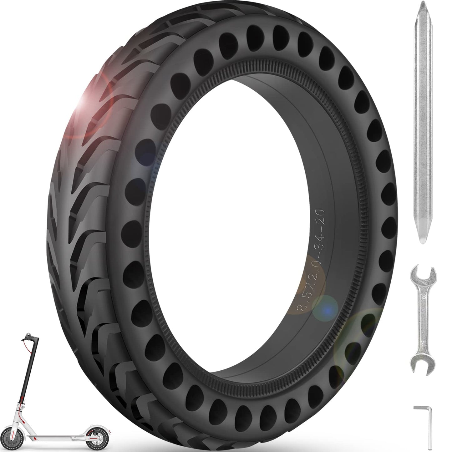 Bangting 50/75-6.1 Solid Tires For Electric Scooter, 8 1/2 X2 Tire For Gotrax Gxl V2 / Xr/Apex, 8.5X2 Inch Tire Replacement For Xiaomi Pro 2 / M365 / 1S (Black 1Pcs)