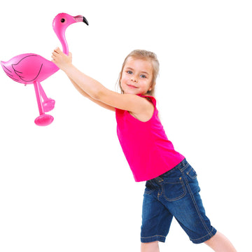 Inflatable Pink Flamingo Inflatable Flamingo Luau Party Accessories For Hawaiian Party Decoration (6 Pieces)