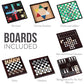 Board Game Set - Deluxe 15 In 1 Tabletop Wood-Accented Game Center With Storage Drawer (Checkers, Chess, Chinese Checkers, Parcheesi, Tictactoe, Solitaire, Snakes And Ladders, Mancala, Backgammon, Poker Dice, Playing Cards, Go Fish, Old Maid, And Dominos)