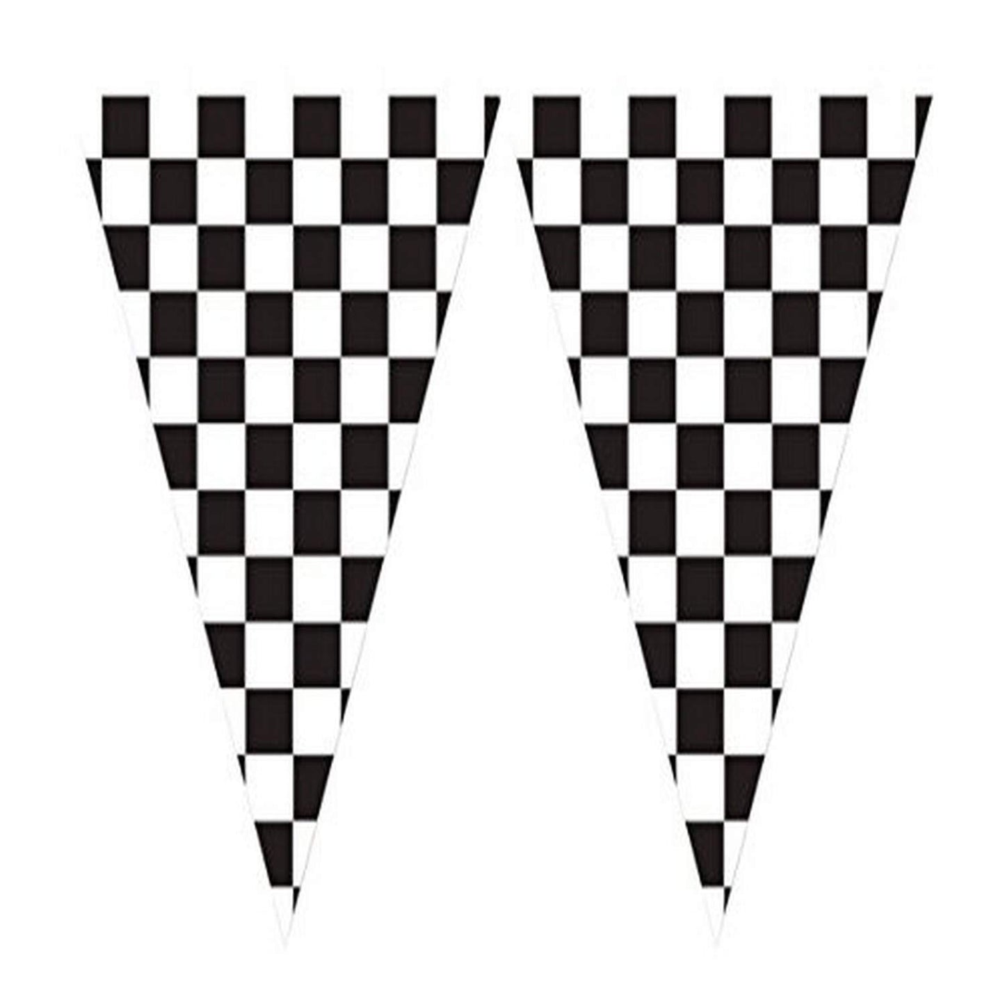 Creative Converting Flag Banner, 10 x 20, Black/White