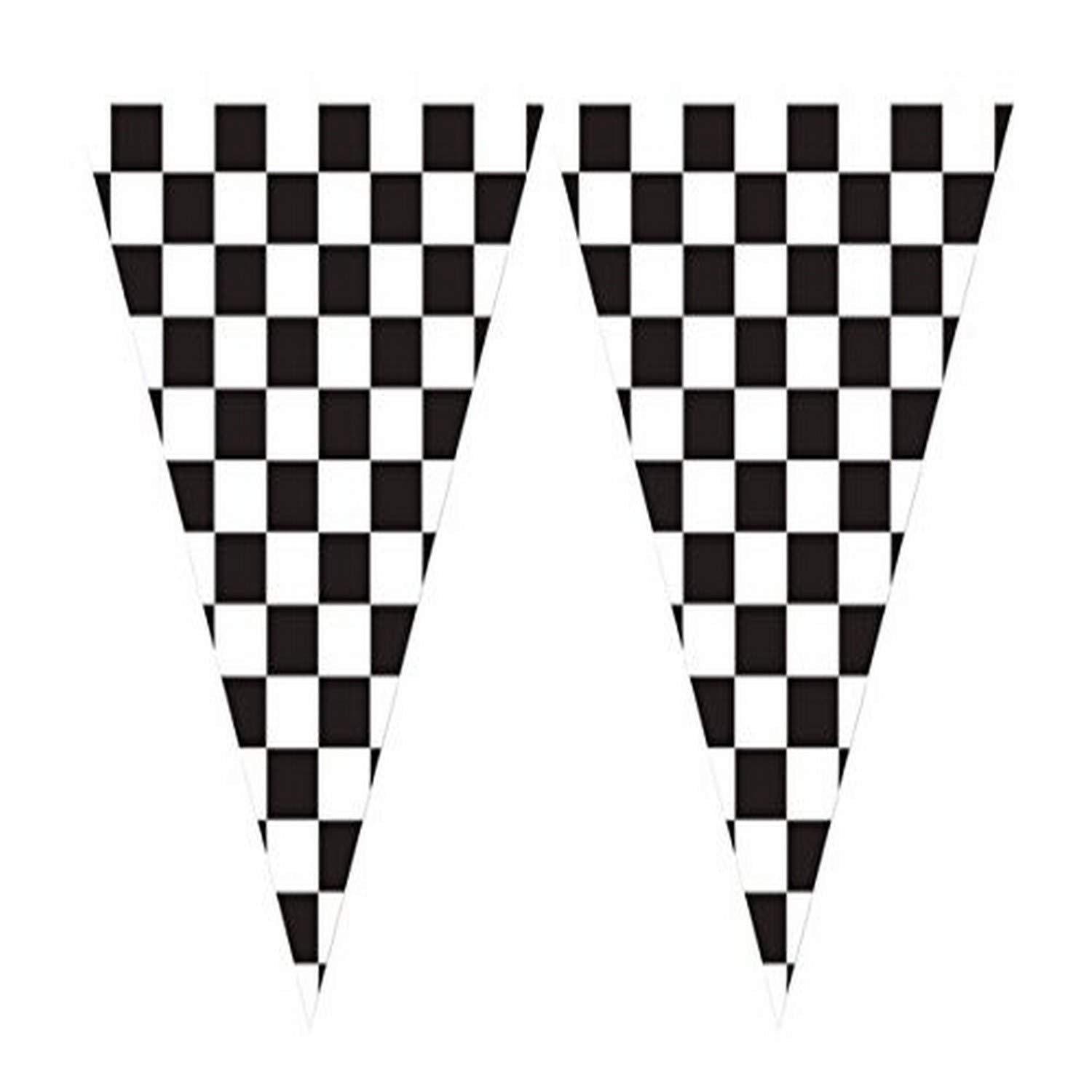 Creative Converting Flag Banner, 10 x 20, Black/White