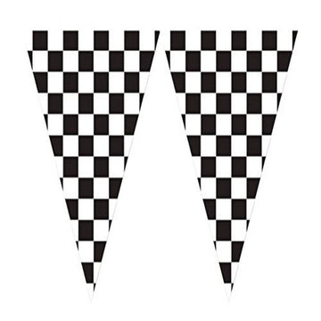 Creative Converting Flag Banner, 10 x 20, Black/White