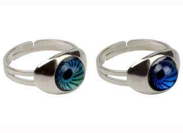 swqfzki Mood Rings 2Pcs Eyes Changing Color Emotion Feeling Finger Ring with Box for Girls Women