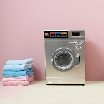 Logofun 2Pcs Dollhouse Washing Machines 1:24 Scale Miniature Washer Dryer Model Laundry Cloth Washer Furniture Dollhouse Decoration Accessories - 2.09X1.39X1.10In