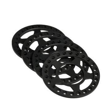 RCLIONS 4pcs Aluminum RC Beadlock Wheel Rim Replacement Ring for 1:10 RC Crawler Car 1.9'' Wheels/Rims(Black)