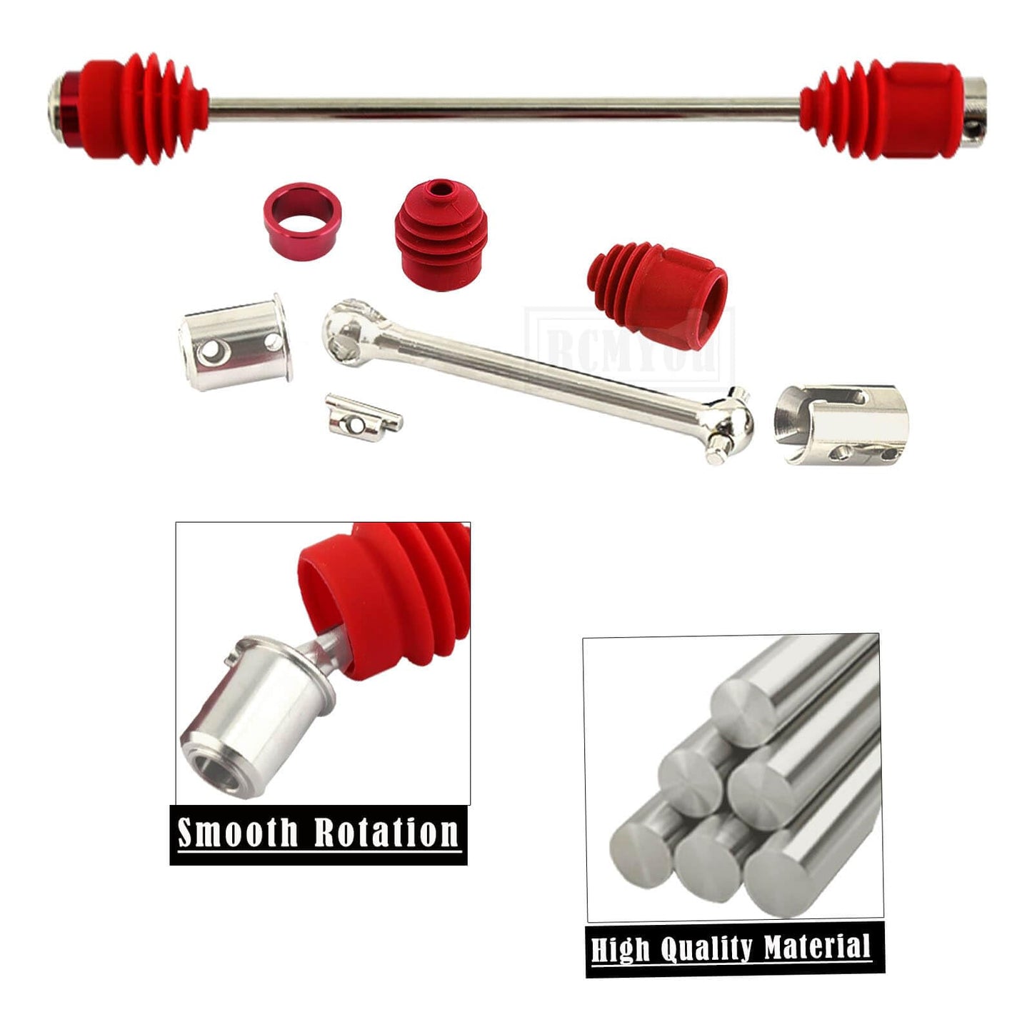 RCMYou Drive Shaft Axles Upgrades Part for 1/10 Summit/E-Revo (First Generation),Front Rear #45 Steel Driveshafts CVD Upgrades P