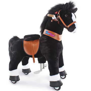 Pony Cycle Kids Riding Toys Horse Ride-On Pony Rider (With Brake/ 36' Height/Size 4 For Age 4-8) Riding Walking Horse Toy Plush Giddyup Boys & Girls For Indoor & Outdoor Rocking Animal Brown Ux426