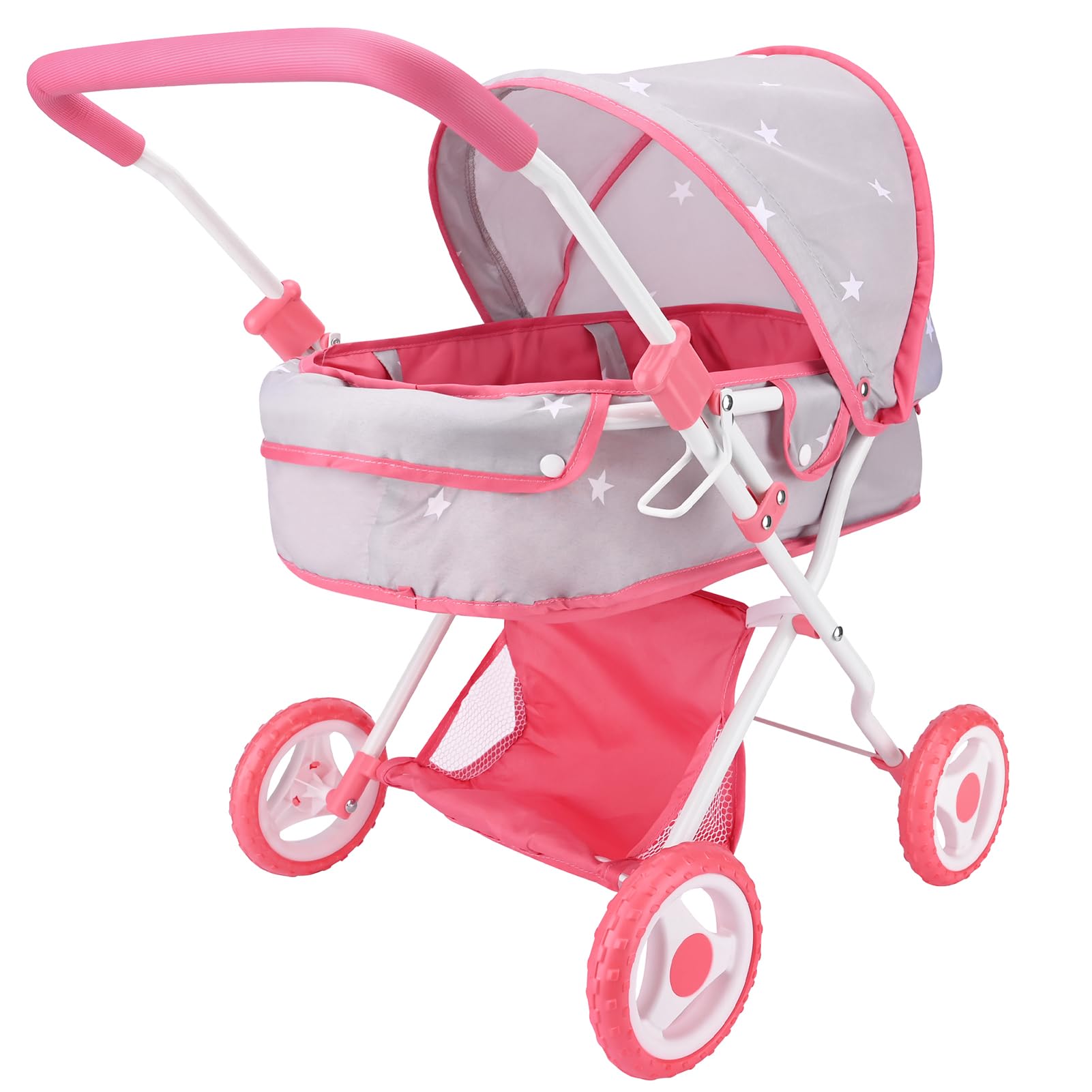 Bebamour Baby Doll Stroller Set 2 In 1 Babydoll Stroller With Removable Bassinet Doll Carriage Toy Doll Stroller For Toddlers (G