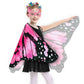 Sunlisky Kids Butterfly Wings Costume Girls Fairy-Wings Toddler Dress Up Play Costumes Butterfly Hair Clip Mask Party Favors (Pi