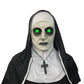 lewexiison 2024 Nun Scary Mask,Halloween Party Scary Full Head Costume Mask with cross necklace,Shut Up Lights
