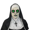 lewexiison 2024 Nun Scary Mask,Halloween Party Scary Full Head Costume Mask with cross necklace,Shut Up Lights