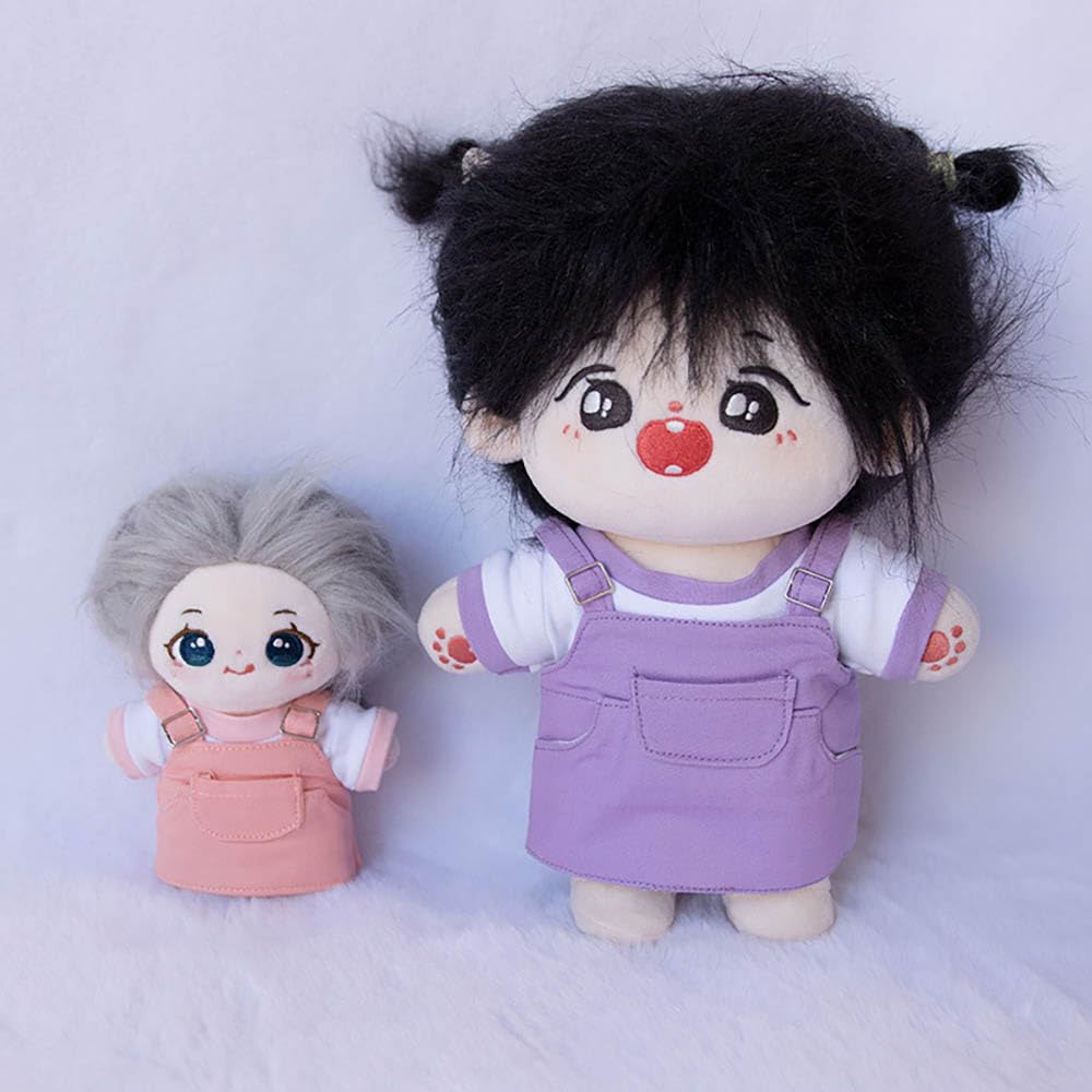 niannyyhouse 10cm 15cm 20cm Plush Doll Clothes T-Shirt Strap Pants Strap Skirt Soft Stuffed Plush Toy Dress Up Accessories (a8,