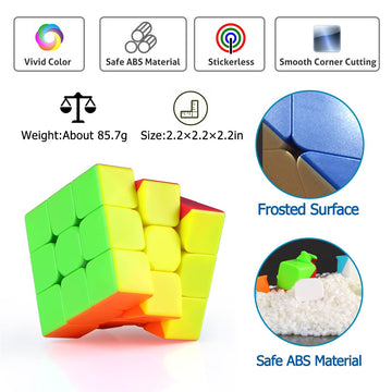 Full Size 3X3X3 Speed Cube Set, 2.2In Puzzle Party Favors Toy Stickerless Magic Cube Set, School Classroom Prize For Students, Birthday Party Stocking Stuffers Gifts For Kids Teens Adults(6 Pack)