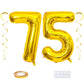 Maigendoo Jumbo 75 Number Balloon 40 Inch Large Digit Balloons Huge Helium Balloon Foil Mylar Balloon With Swirl Decorations For