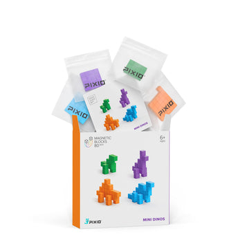 Pixio Mini Dinos - Magnetic Blocks Building Toys In Pixel Art Style - Dinosaur Toys - Arts And Crafts Kids Toys - Building Block