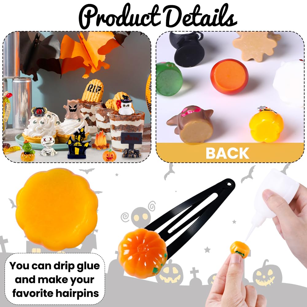 50pcs Halloween Mini Resin Figures 50 Styles Tiny Resin Figurines Little Small Figures to Hide Pumpkin Ghost Skull Miniatures Bu