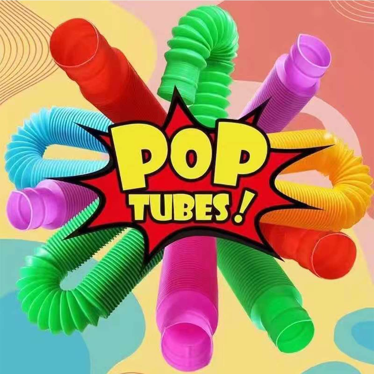 Tuko 24Packs Pop Tubes Sensory Toys,Motor Skills & Learning Toddler Toy For Kids