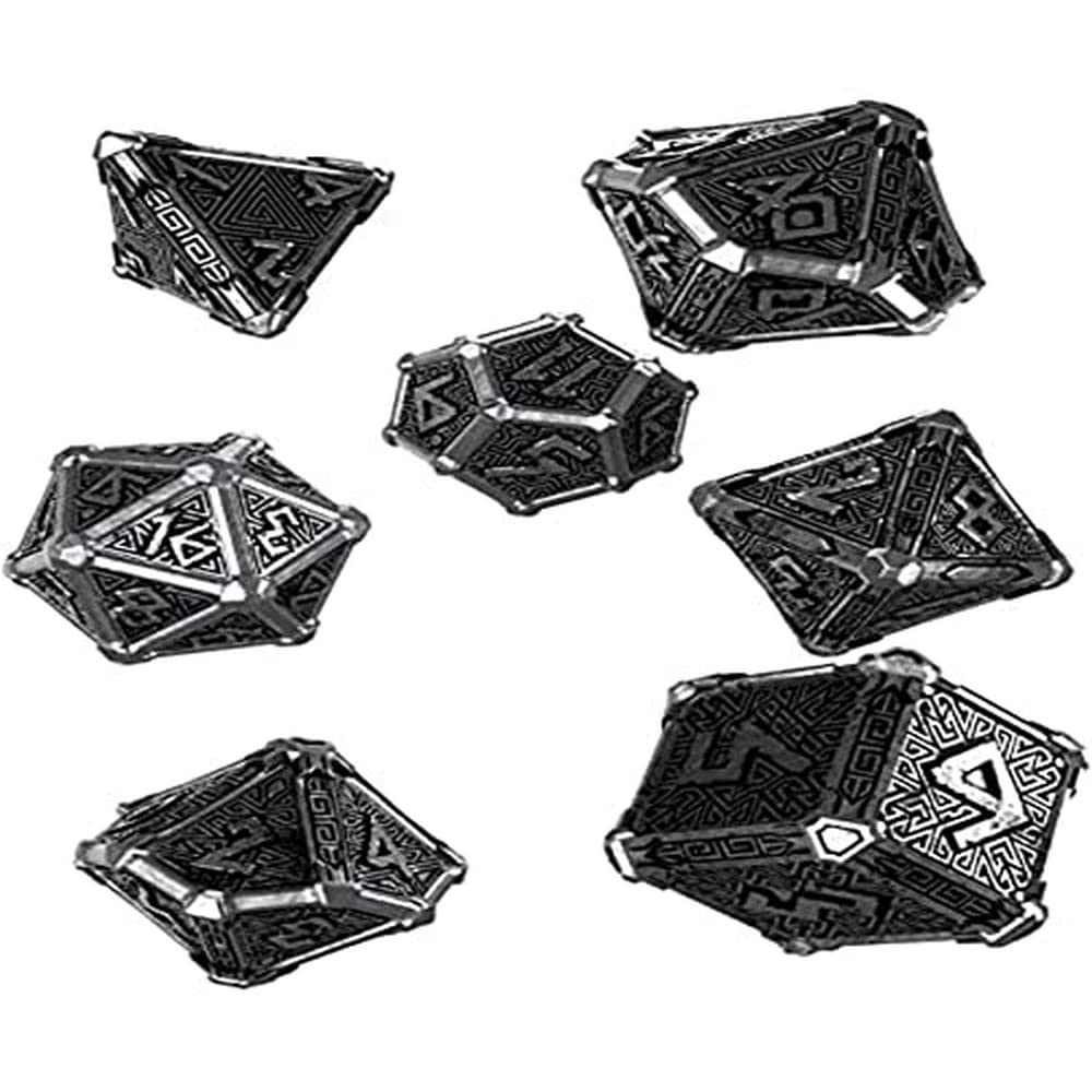 Q-Workshop Metal Mythical 7 Polyhedral Ornamented Dice Set
