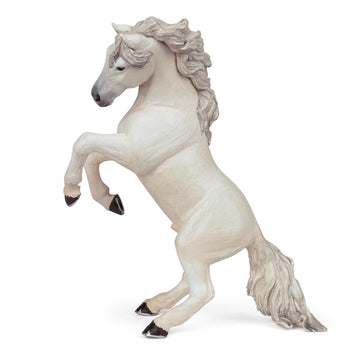 Papo - Hand-Painted - Figurine - Horses,Foals And Ponies - White Reared Up Horse Figure-51521 - Collectible - For Children - Suitable For Boys And Girls - From 3 Years Old