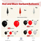 Bonropin 161Pcs Red And Black Balloon Arch Kit With Explosion Star Balloons, 5/10/12/18In Red Black And Metallic Silver Balloons