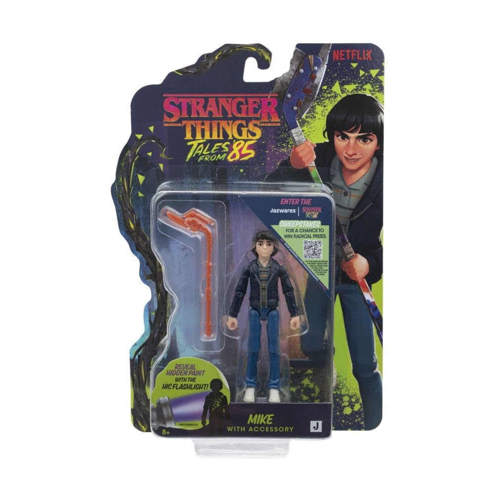 Jazwares Stranger Things Tales from 85 Mike  4 Inch Articulated Action Figure, Show Accurate Outfit and Detailed Sculpt, Collec