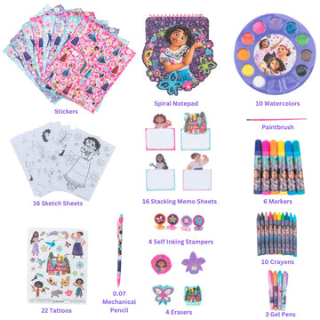 Innovative Designs Disney Encanto Creativity Fun Kids Art Set For Coloring, Painting, And Crafts