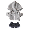 Niannyyhouse 8In(20Cm) Plush Doll Clothes Hoodies Without Pocket Jeans Doll Dressup (Gray)