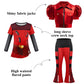Grivos Girl Red Chrismas Costume For Kid Rise Red Princess Costume Short Sleeves Jacket Top Flared Pants Wig 4Pcs 3-10Y