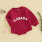 Fybitbo My First Christmas Baby Girl Boy Outfit Sweatshirt Romper Sweater Onesie Long Sleeve Bodysuit Fall Clothes (Red-Alabama,