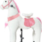 PONYEEHAW Ride on Unicorn Toys  Kids Riding Unicorn Toys Ride on Toys for 6-14 Years Old  enhanced Plush Animals Toys Walking Unicorn with Wheels (White and Pink  31.5 L x 13 W x 36.2 H)