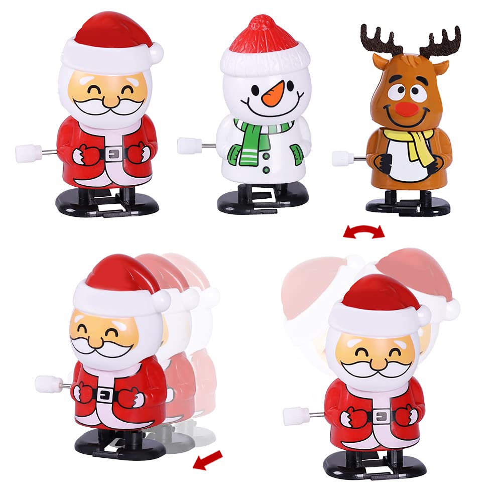 Max Fun 12Pcs Christmas Wind Up Stocking Stuffers Toys Assortment For Christmas Party Favors Goody Bag Filler (Christmas Wind Up Toys)