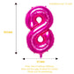 32 Inch Pink Number 8 Balloons Foil Ballon Digital Birthday Party Decoration Supplies (Pink Number 8 Balloon)